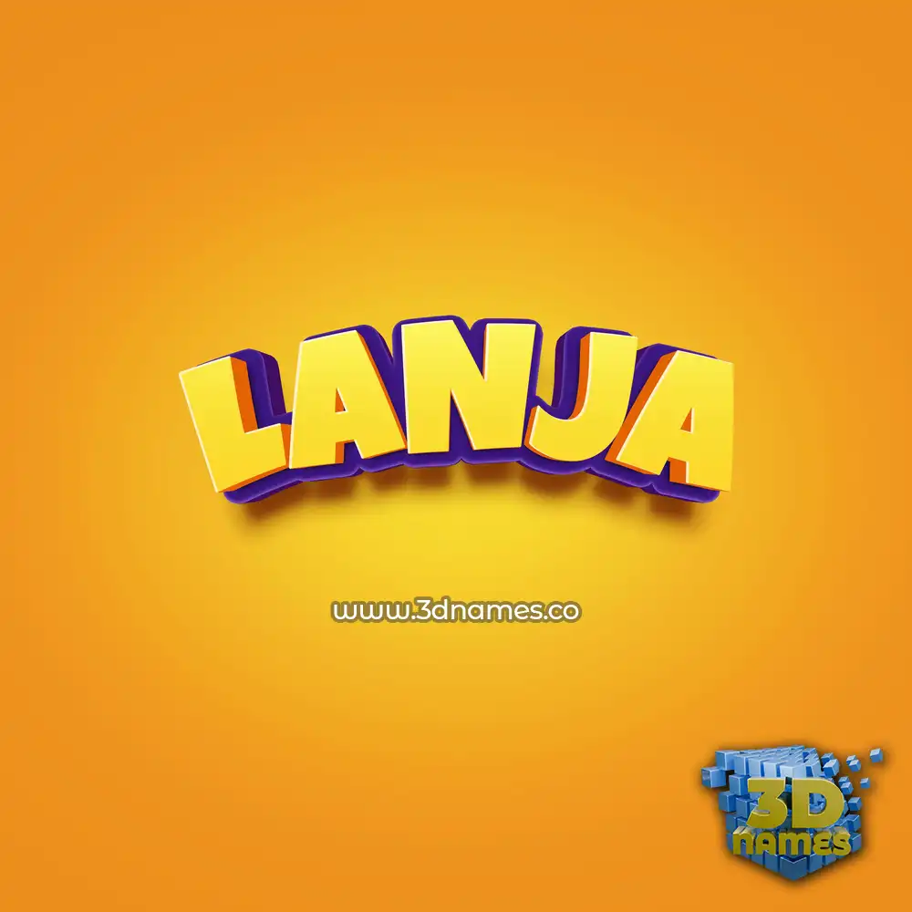 lanja in Orange Toon style - 3D name wallpaper