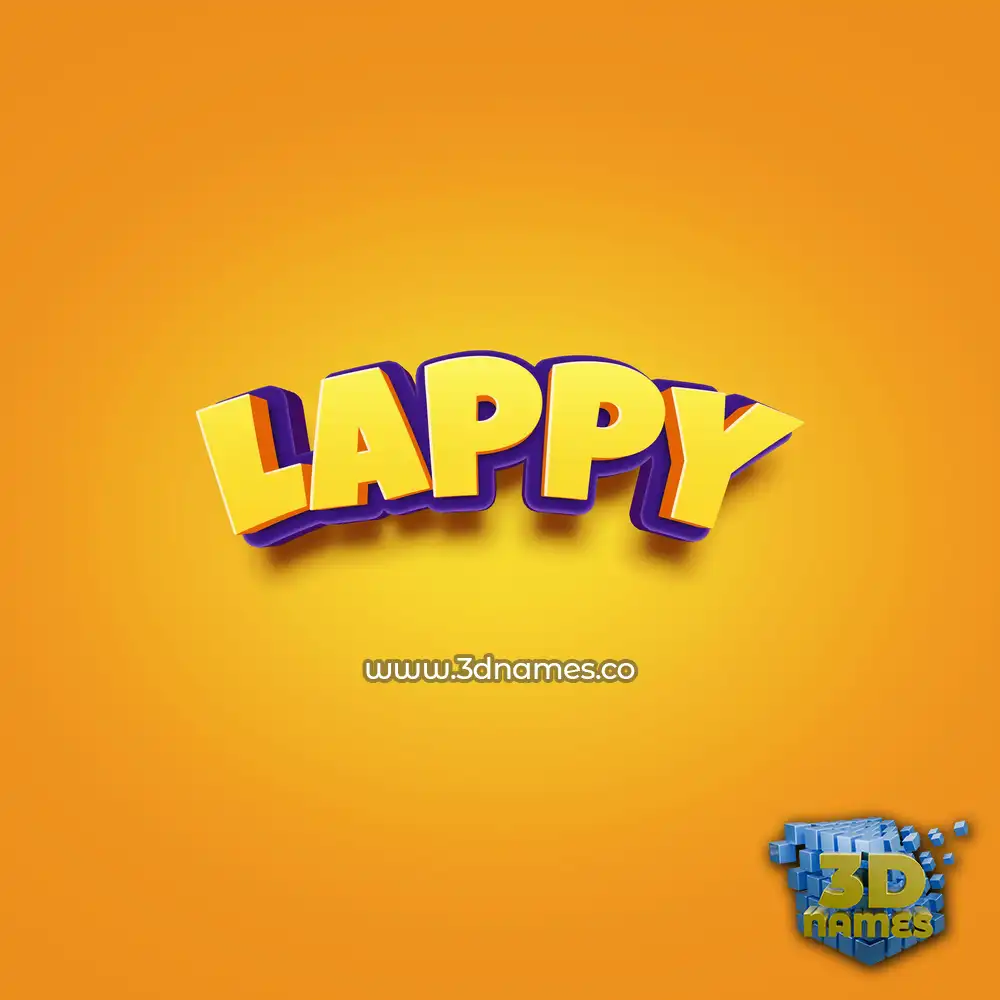 lappy in Orange Toon style - 3D name wallpaper
