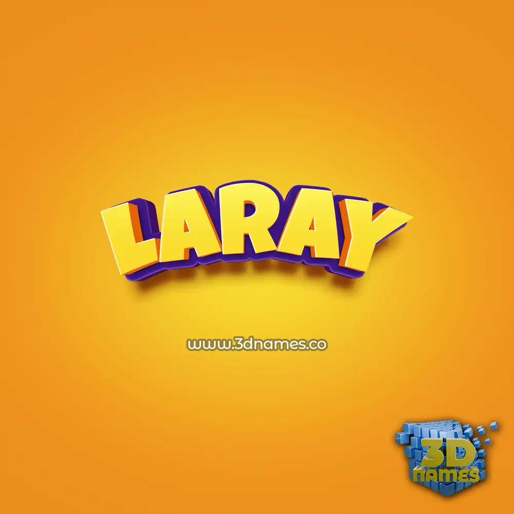 laray in Orange Toon style - 3D name wallpaper