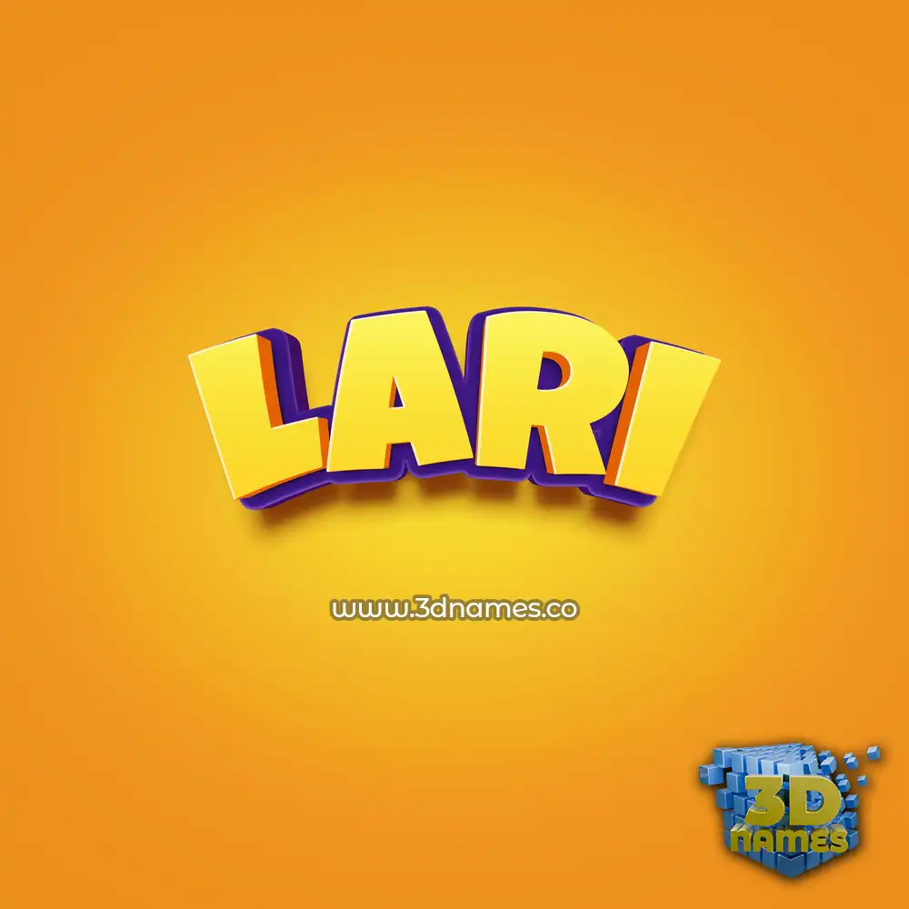 lari in Orange Toon style - 3D name wallpaper