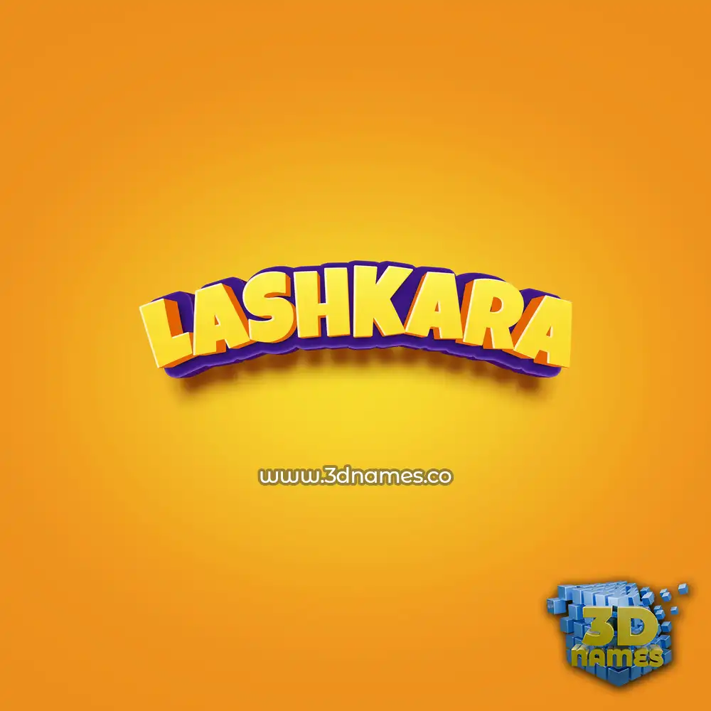 lashkara in Orange Toon style - 3D name wallpaper