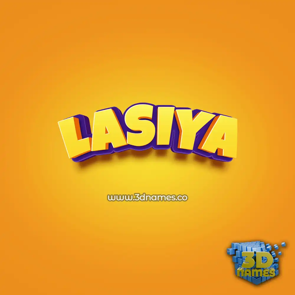 lasiya in Orange Toon style - 3D name wallpaper