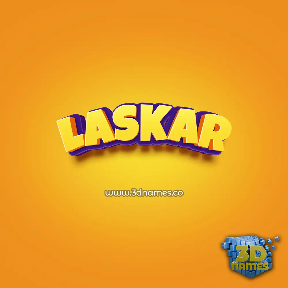 laskar in Orange Toon style - 3D name wallpaper
