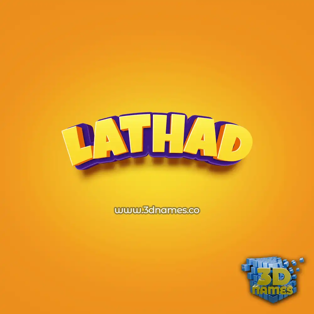 lathad in Orange Toon style - 3D name wallpaper
