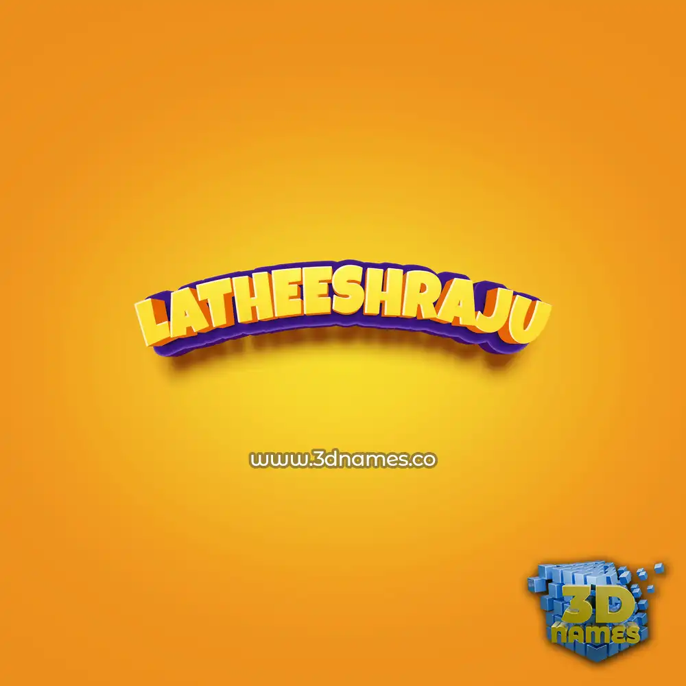 latheeshraju in Orange Toon style - 3D name wallpaper