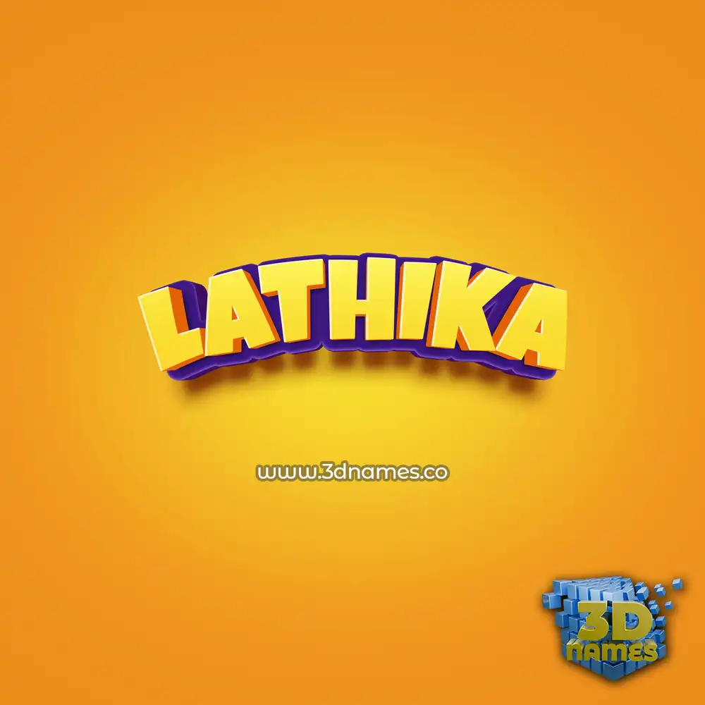 lathika in Orange Toon style - 3D name wallpaper