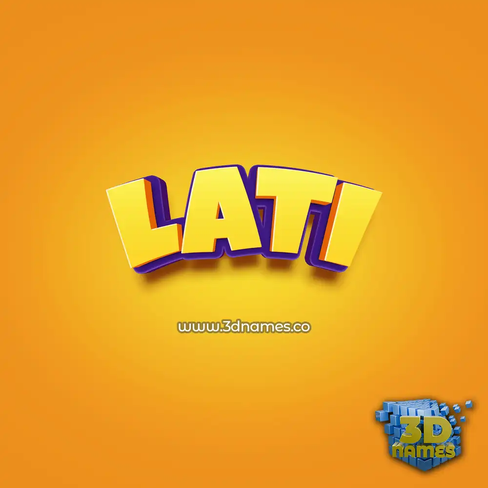 lati in Orange Toon style - 3D name wallpaper
