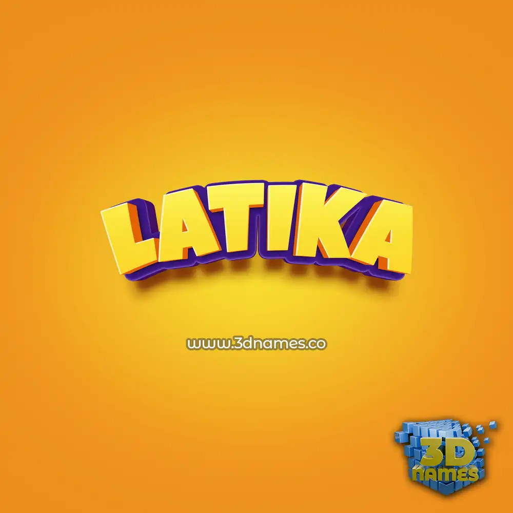 latika in Orange Toon style - 3D name wallpaper
