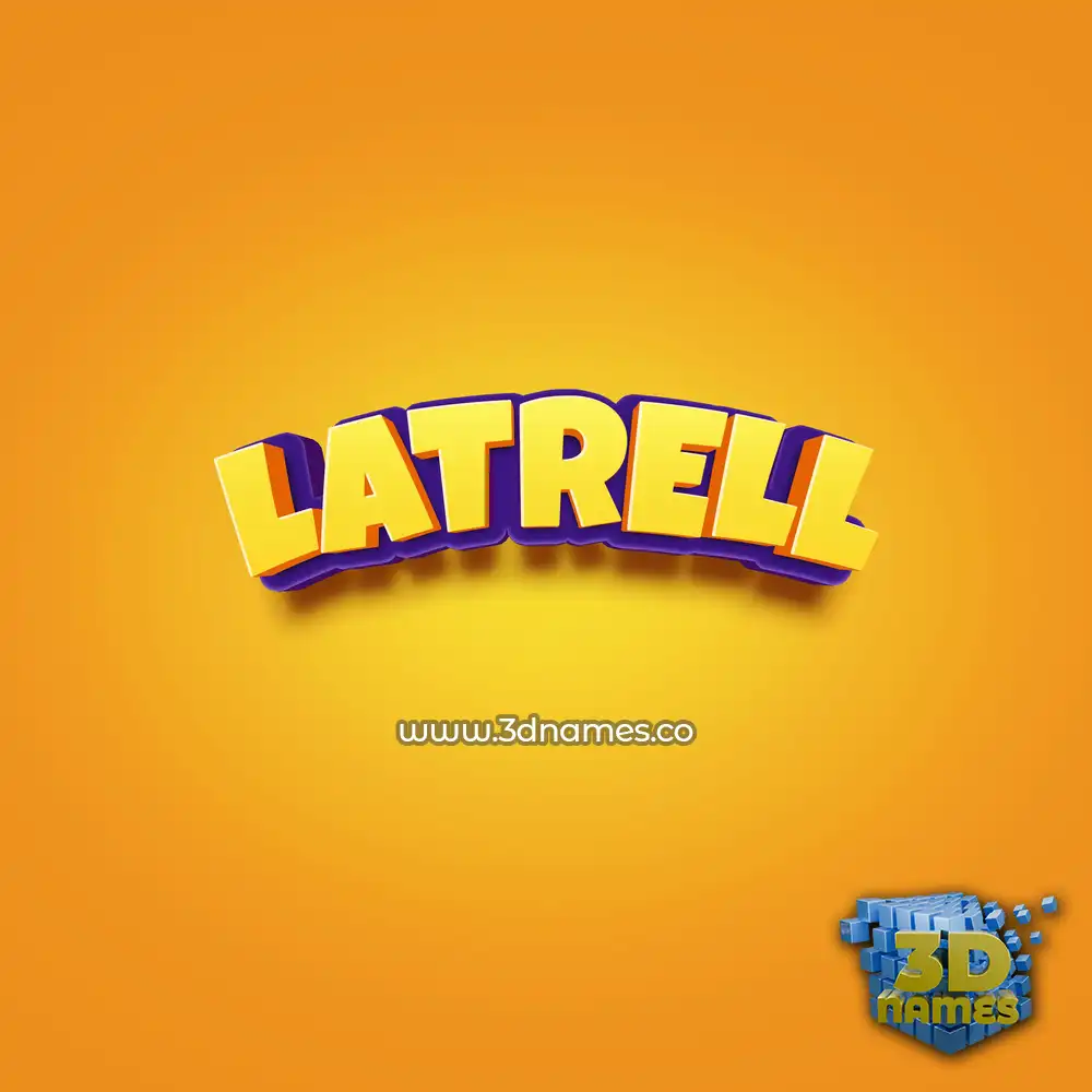 latrell in Orange Toon style - 3D name wallpaper
