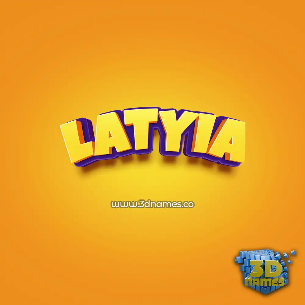 latyia in Orange Toon style - 3D name wallpaper
