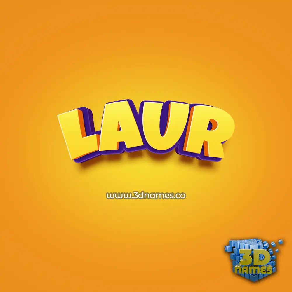 laur in Orange Toon style - 3D name wallpaper