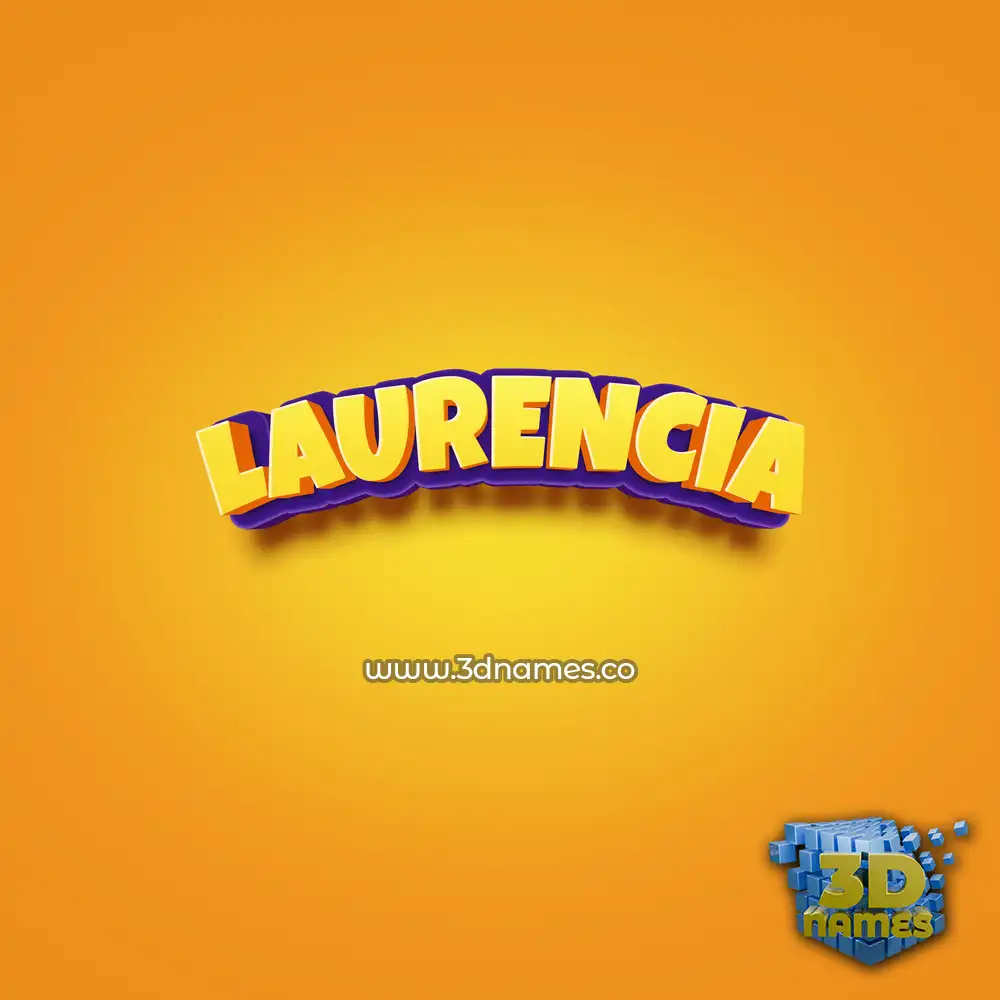 laurencia in Orange Toon style - 3D name wallpaper