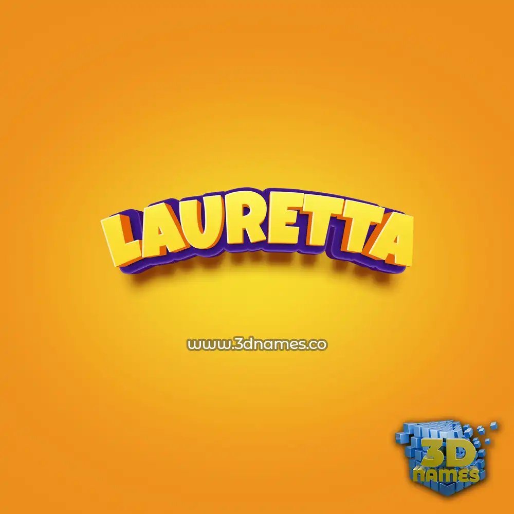 lauretta in Orange Toon style - 3D name wallpaper
