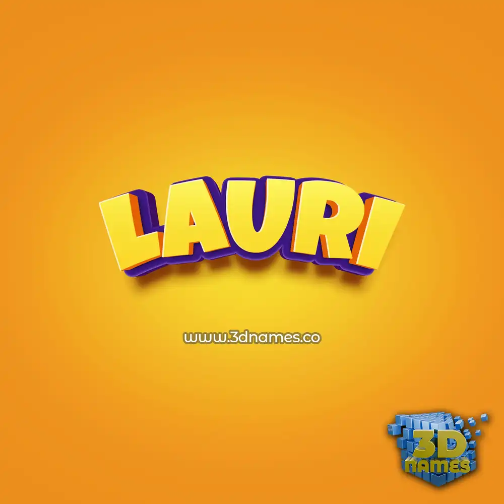 lauri in Orange Toon style - 3D name wallpaper