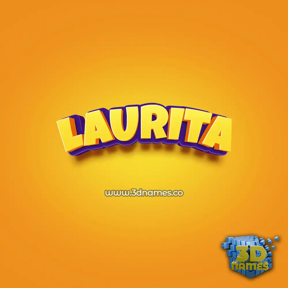 laurita in Orange Toon style - 3D name wallpaper