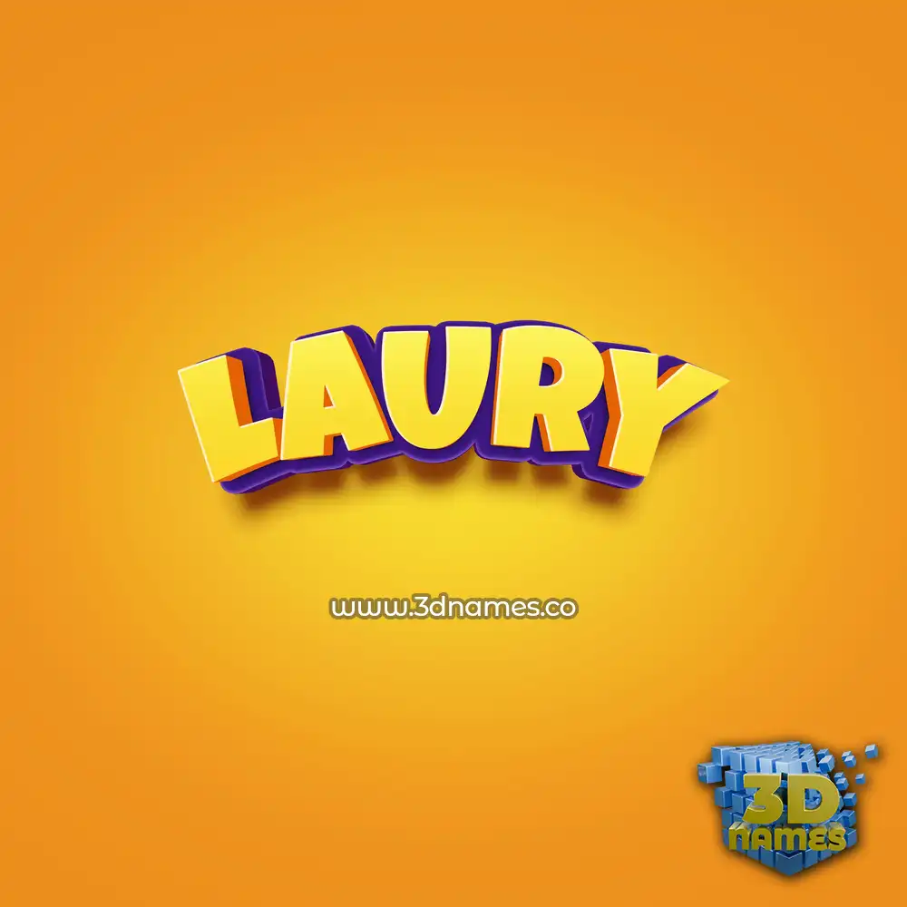 laury in Orange Toon style - 3D name wallpaper