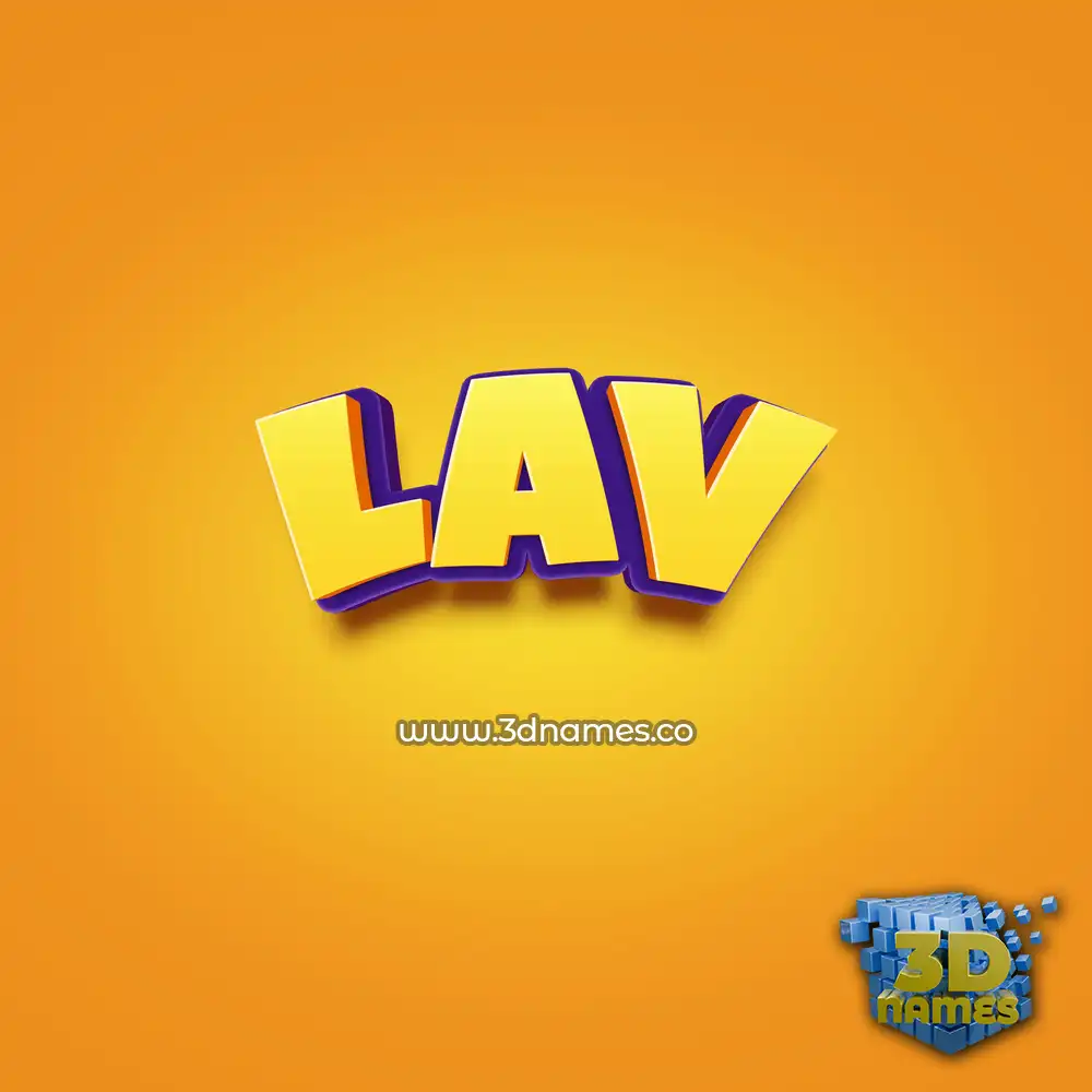lav in Orange Toon style - 3D name wallpaper