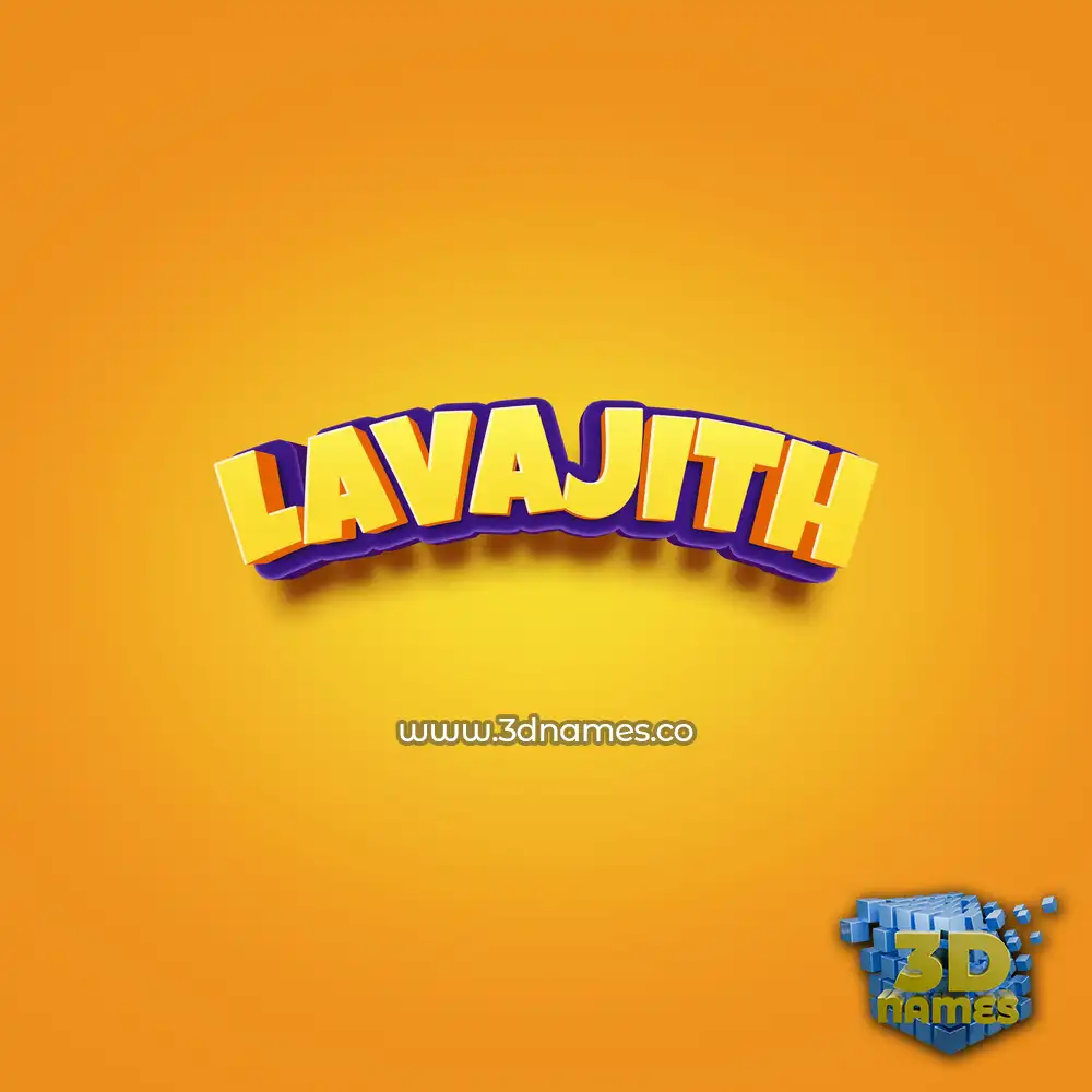 lavajith in Orange Toon style - 3D name wallpaper