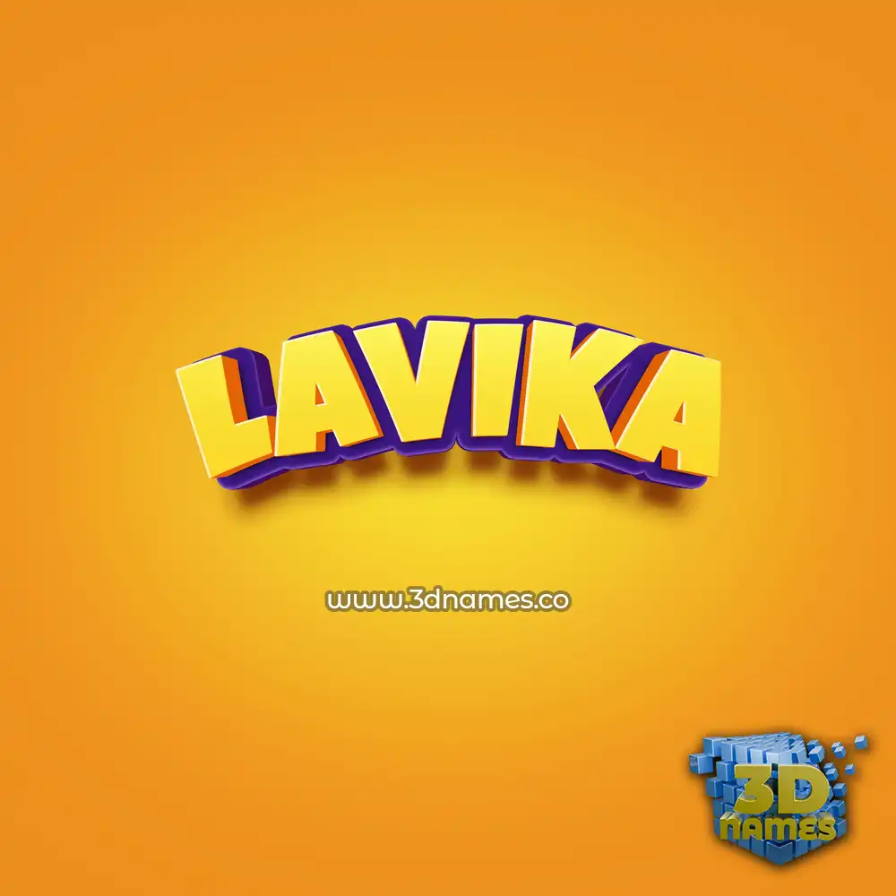 lavika in Orange Toon style - 3D name wallpaper