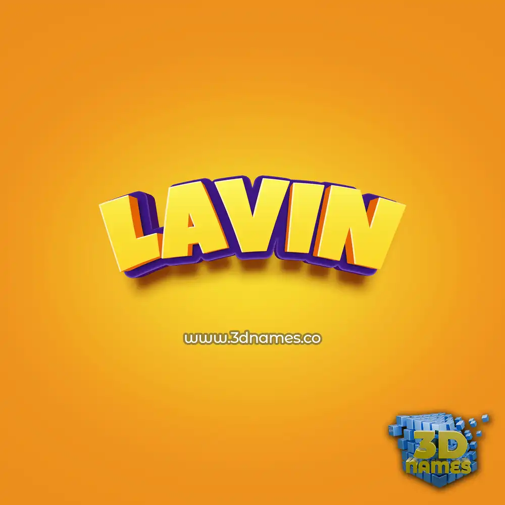lavin in Orange Toon style - 3D name wallpaper