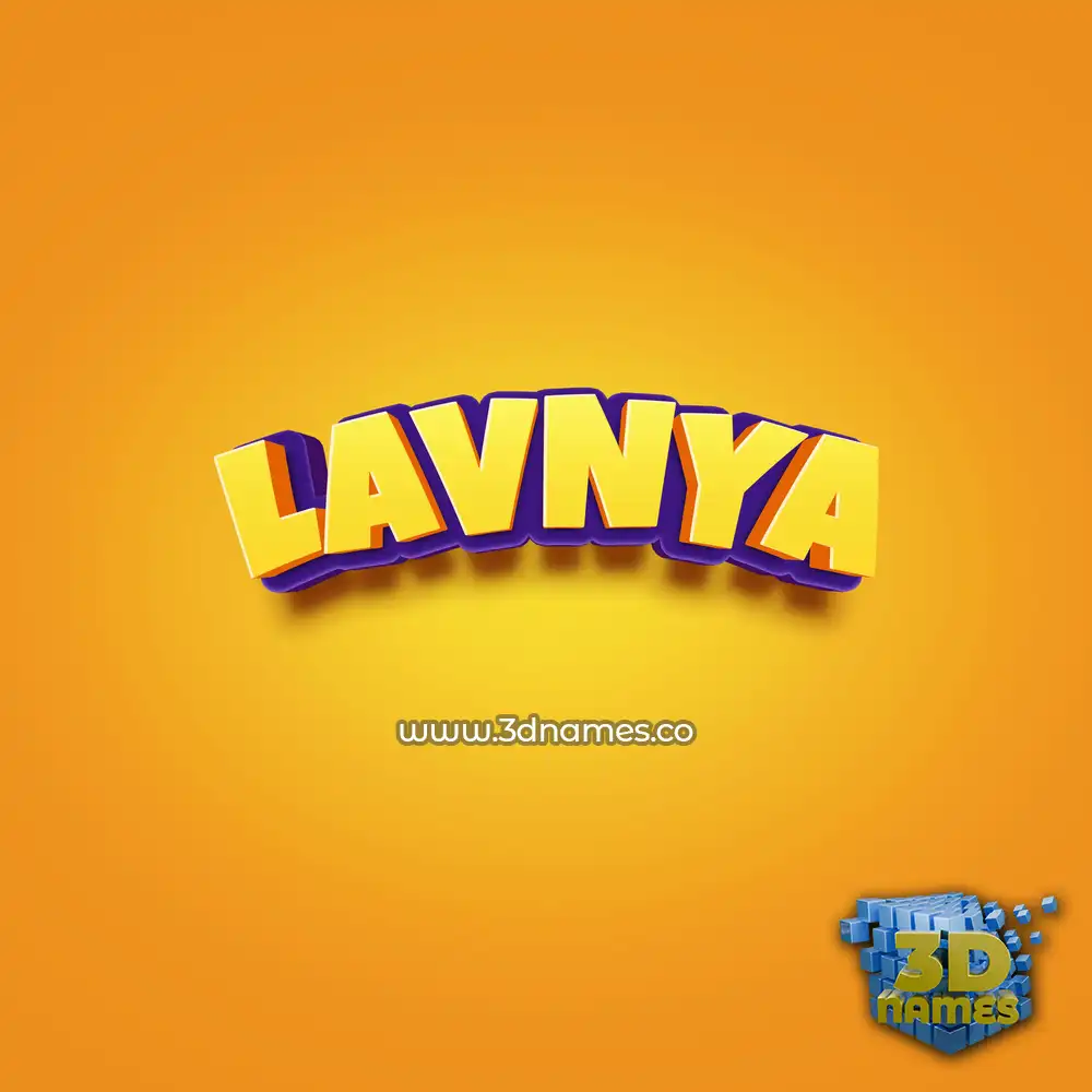 lavnya in Orange Toon style - 3D name wallpaper