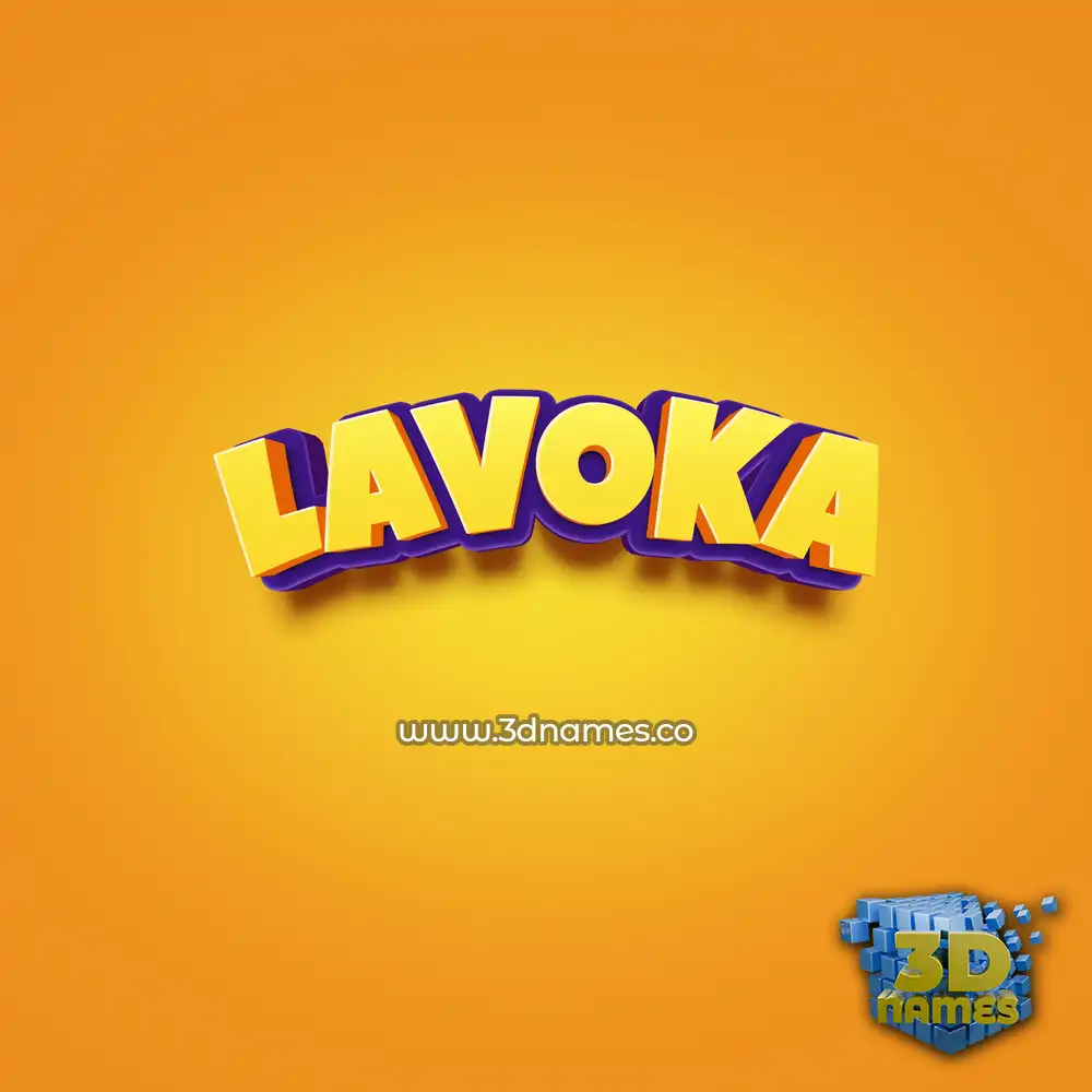 lavoka in Orange Toon style - 3D name wallpaper