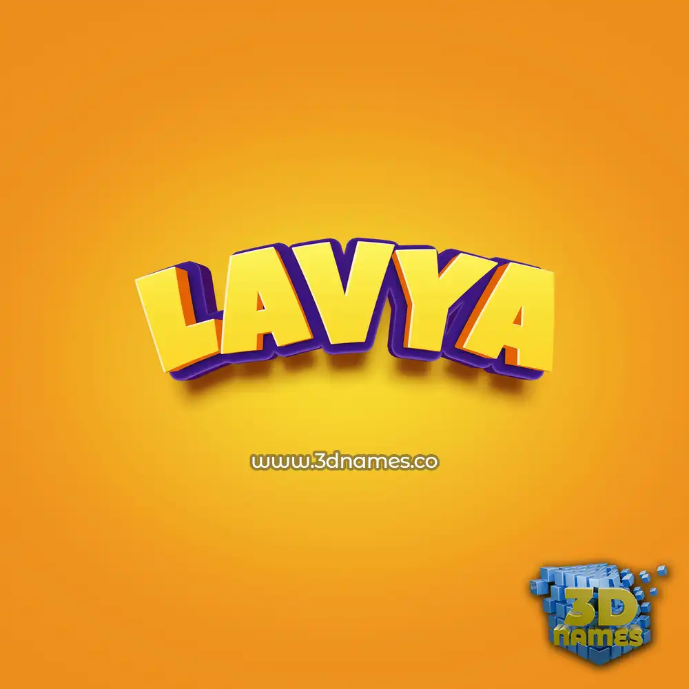 lavya in Orange Toon style - 3D name wallpaper
