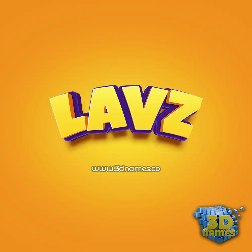 lavz in Orange Toon style - 3D name wallpaper