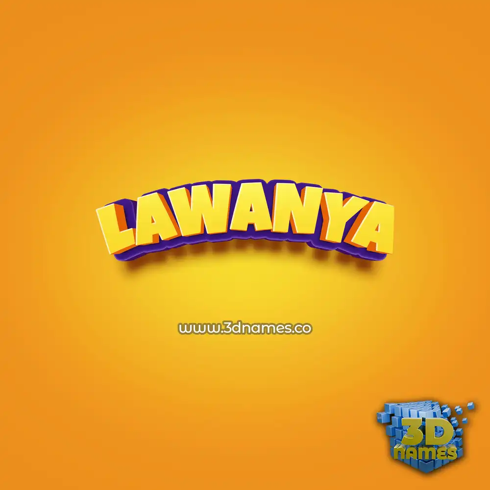 lawanya in Orange Toon style - 3D name wallpaper