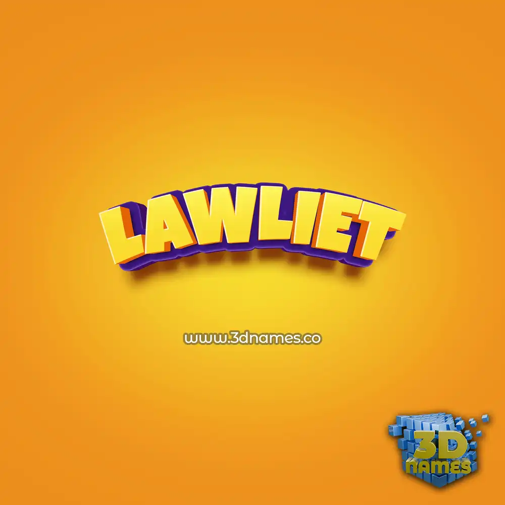 lawliet in Orange Toon style - 3D name wallpaper