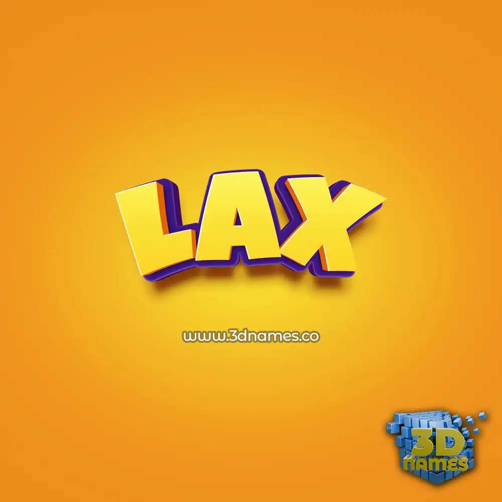 lax in Orange Toon style - 3D name wallpaper