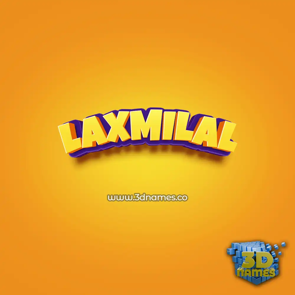 laxmilal in Orange Toon style - 3D name wallpaper