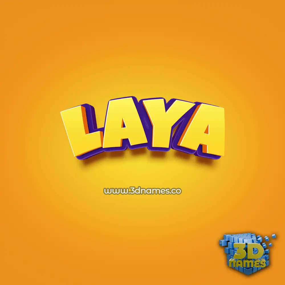 laya in Orange Toon style - 3D name wallpaper