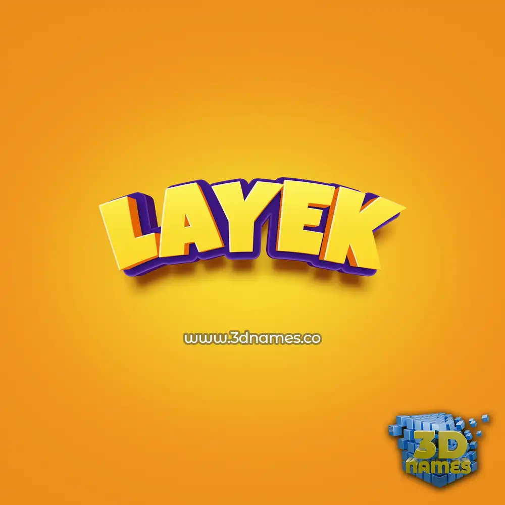 layek in Orange Toon style - 3D name wallpaper