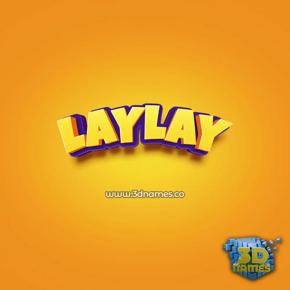 laylay in Orange Toon style - 3D name wallpaper