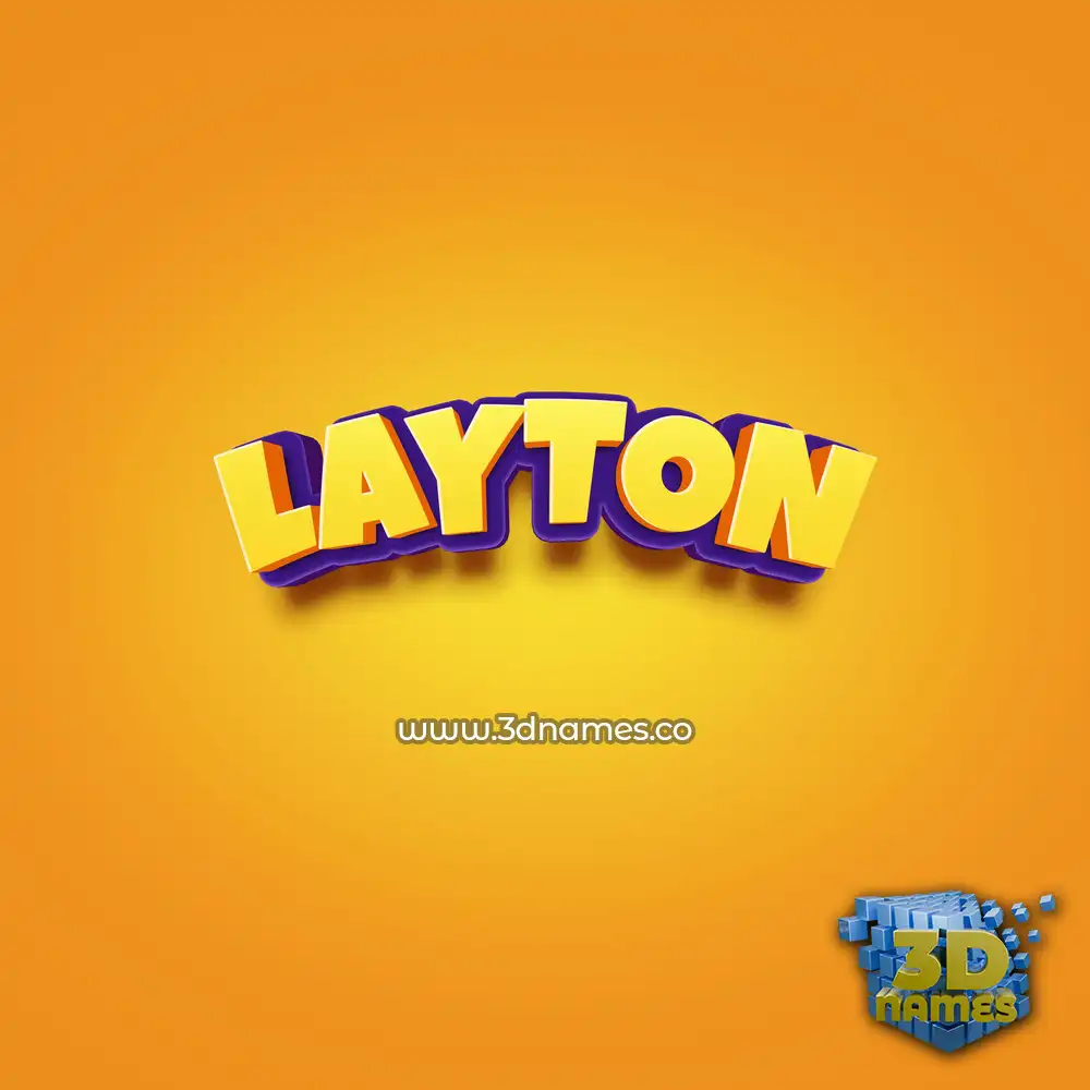 layton in Orange Toon style - 3D name wallpaper