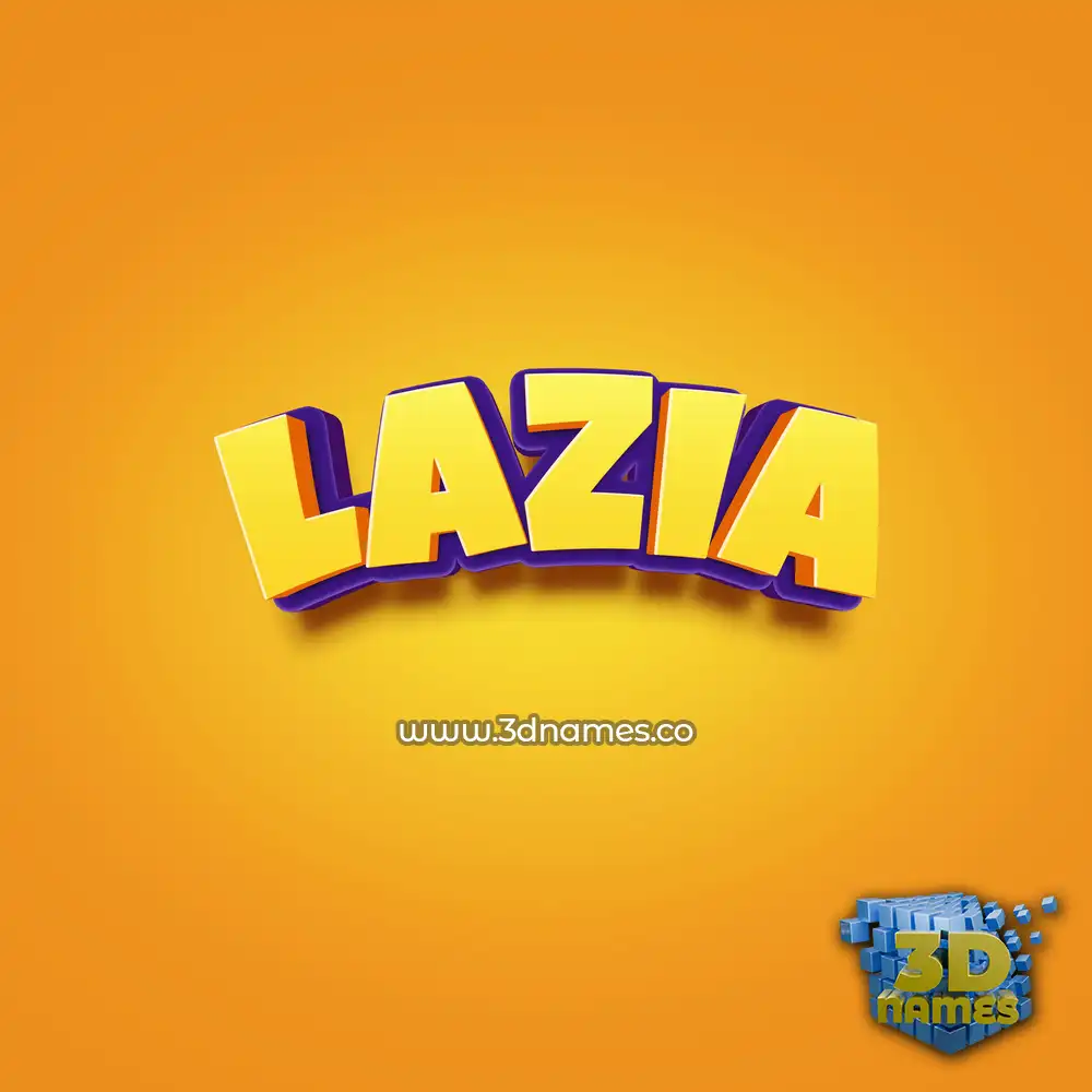 lazia in Orange Toon style - 3D name wallpaper