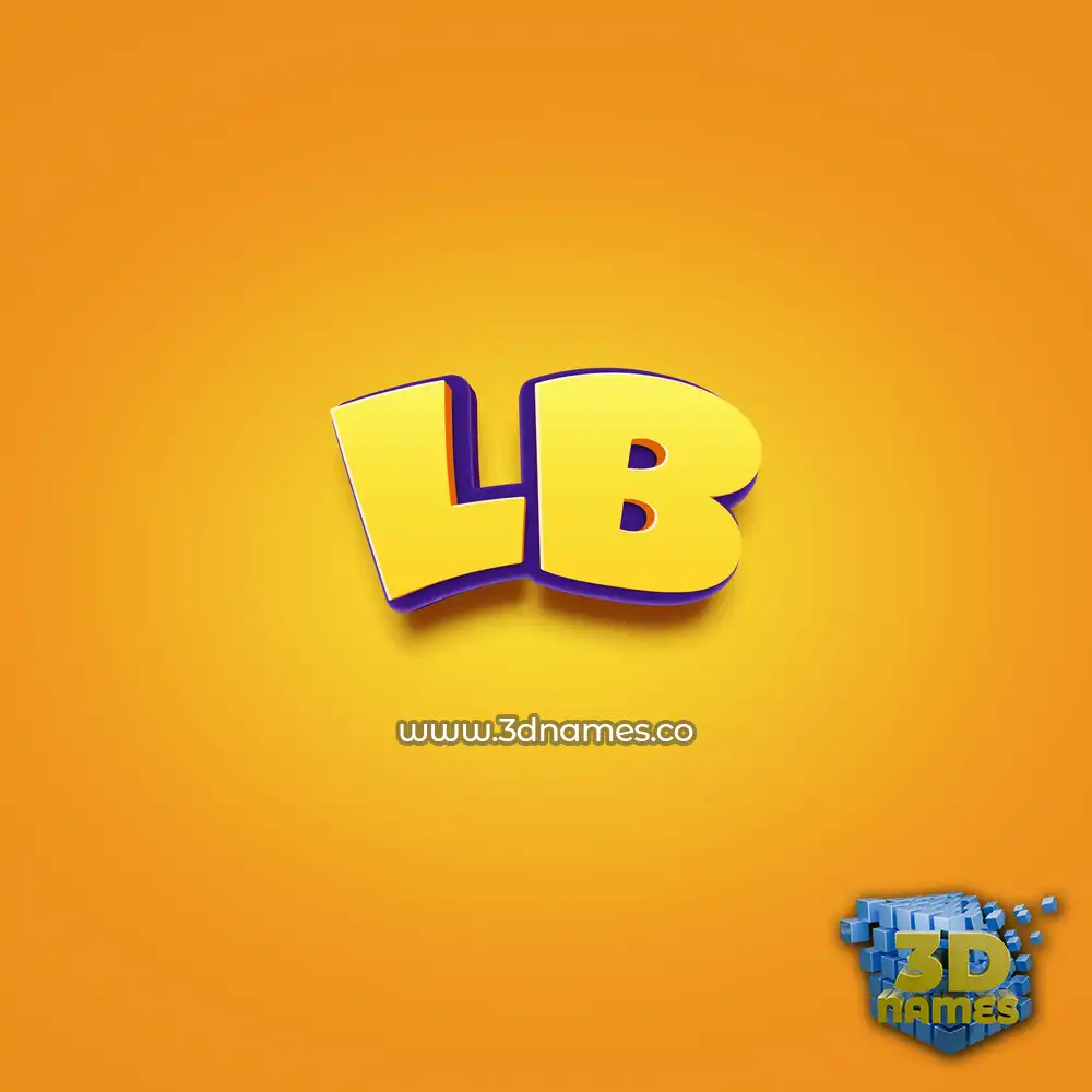 lb in Orange Toon style - 3D name wallpaper