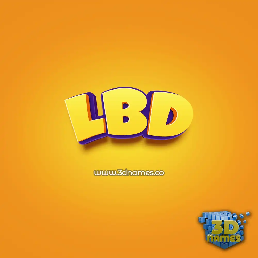 lbd in Orange Toon style - 3D name wallpaper