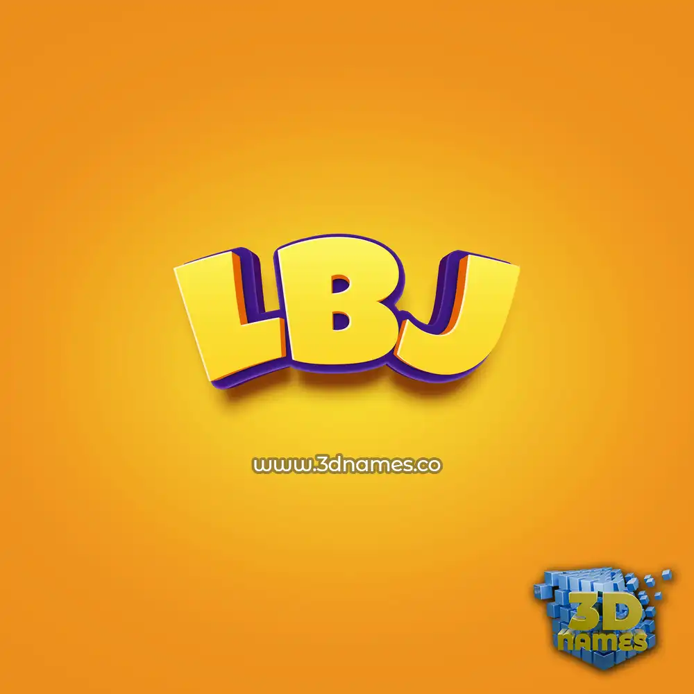 lbj in Orange Toon style - 3D name wallpaper