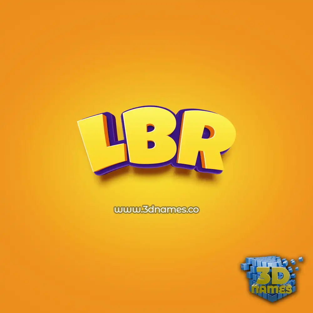 lbr in Orange Toon style - 3D name wallpaper