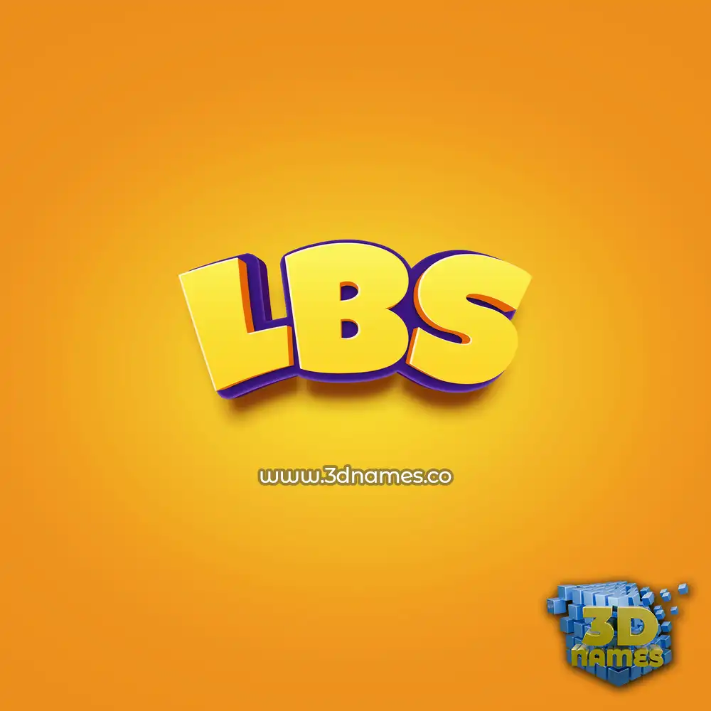 lbs in Orange Toon style - 3D name wallpaper