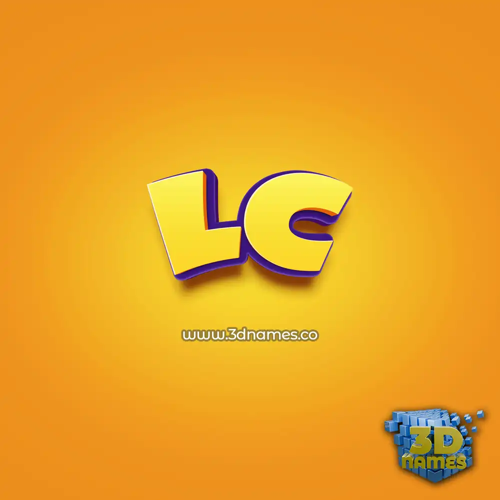 lc in Orange Toon style - 3D name wallpaper