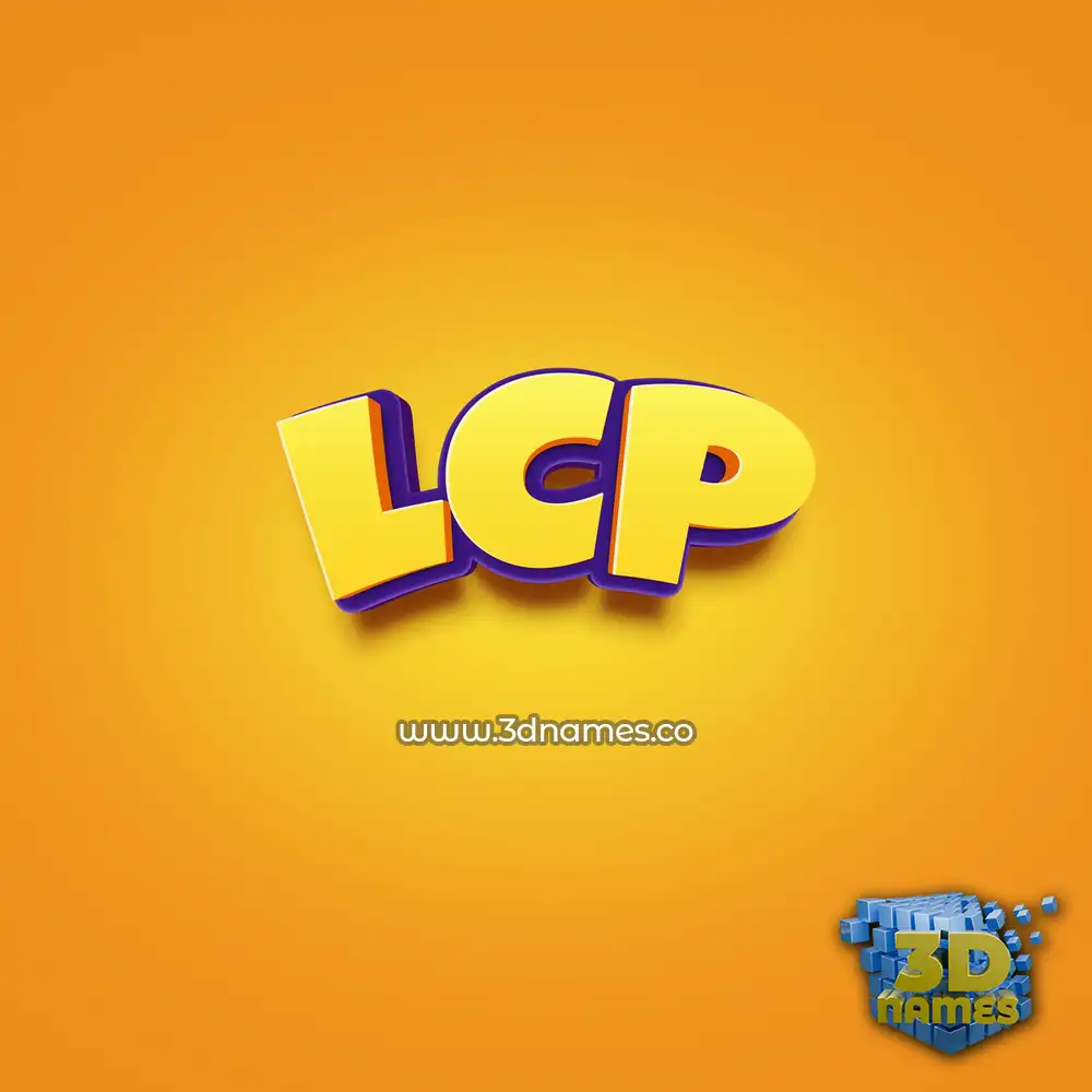 lcp in Orange Toon style - 3D name wallpaper