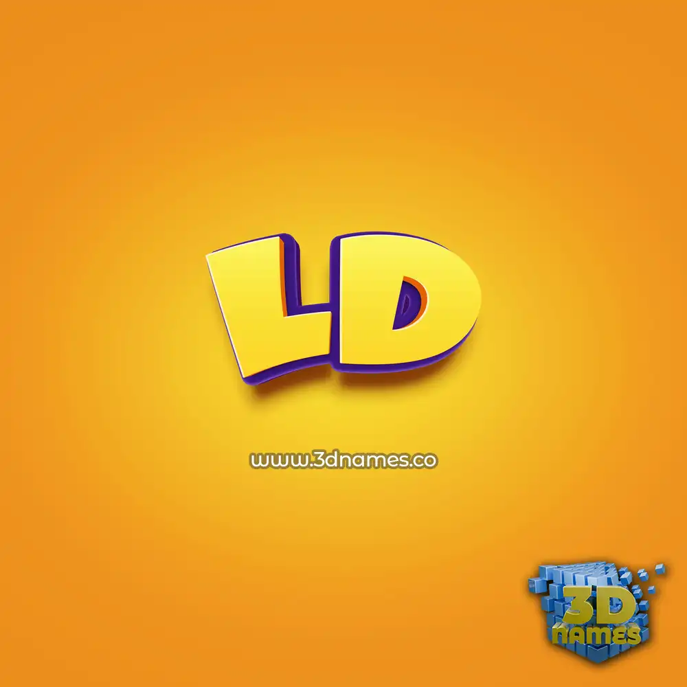 ld in Orange Toon style - 3D name wallpaper