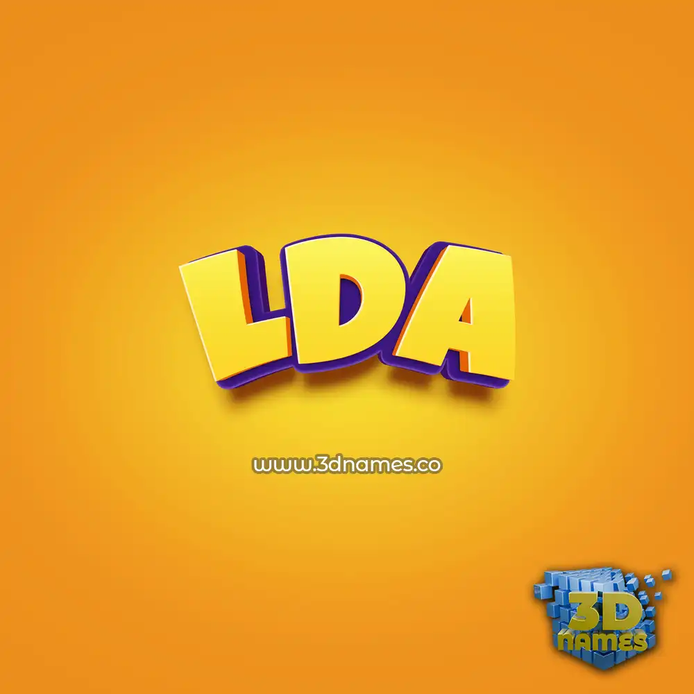 lda in Orange Toon style - 3D name wallpaper