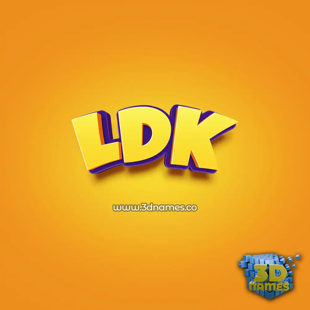 ldk in Orange Toon style - 3D name wallpaper