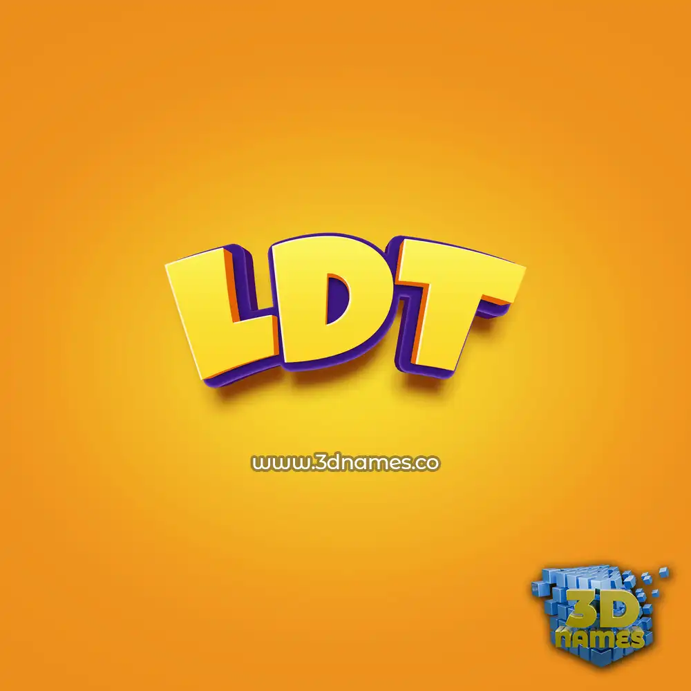 ldt in Orange Toon style - 3D name wallpaper