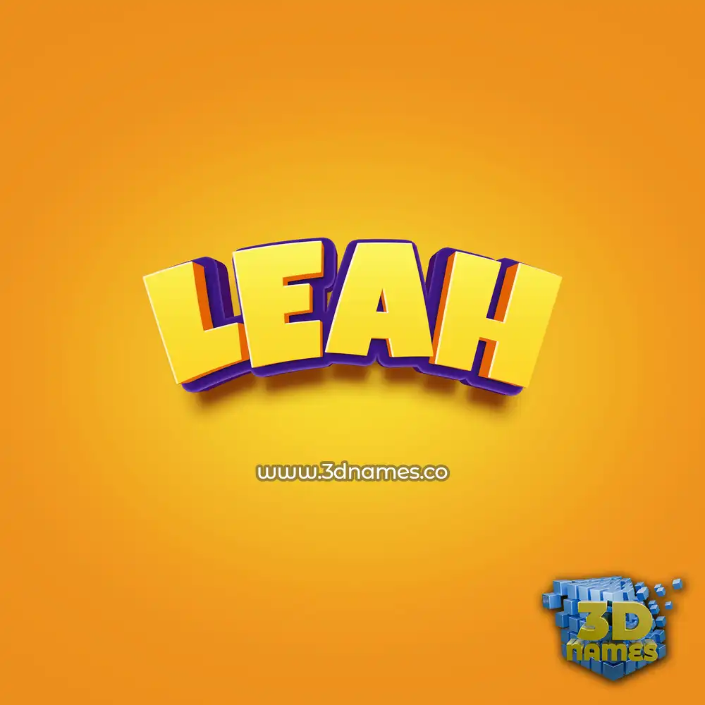 leah in Orange Toon style - 3D name wallpaper