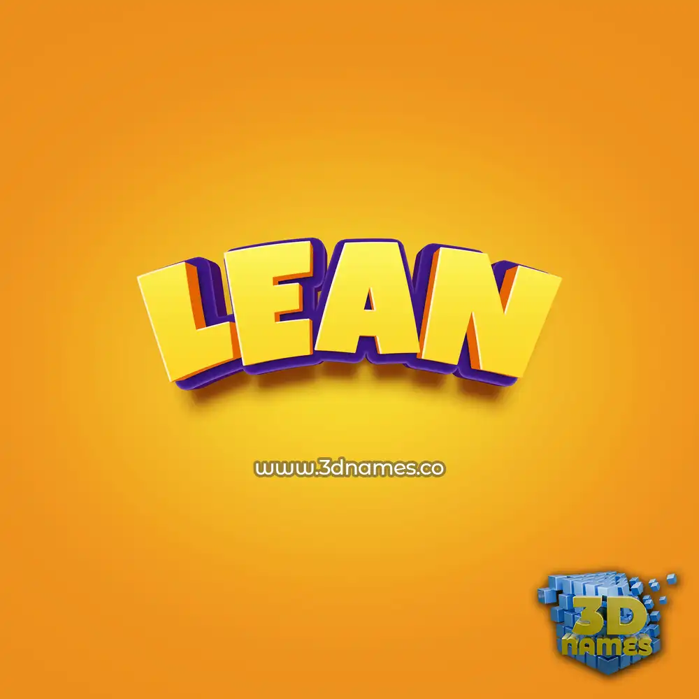 lean in Orange Toon style - 3D name wallpaper